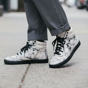 Balenciaga Black and White Marble Sneakers